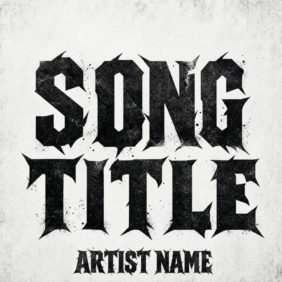 Portada para canción «Black Abstract»: abstracción y tipografía; color blanco y negro