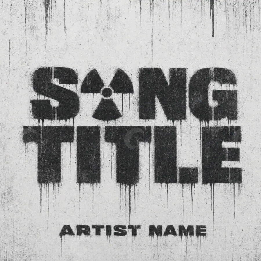 Music cover artwork “Black Abstract”: abstract and lettering, black and white tones
