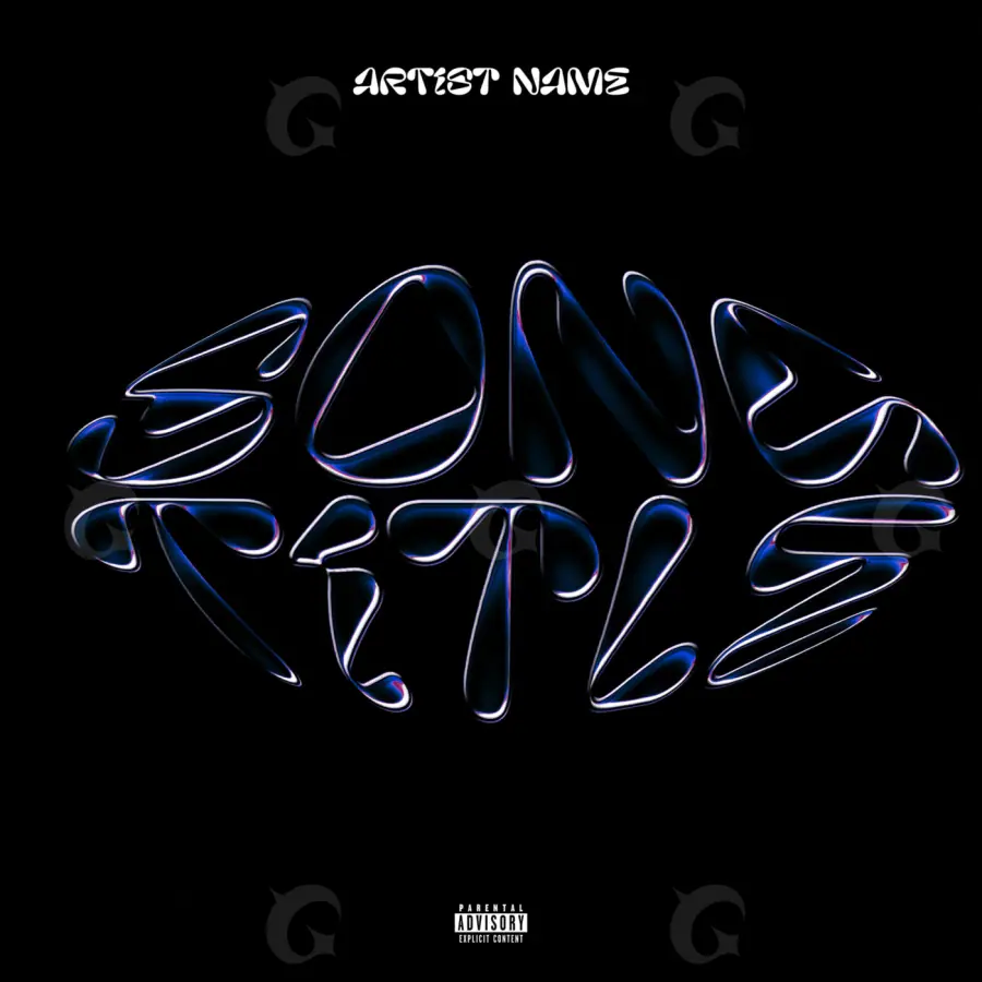Album cover art “Black Abstract”: abstract and lettering, black and white tones