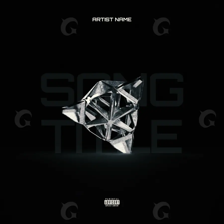 Portada para canción «Black Abstract»: abstracción y tipografía; color blanco y negro