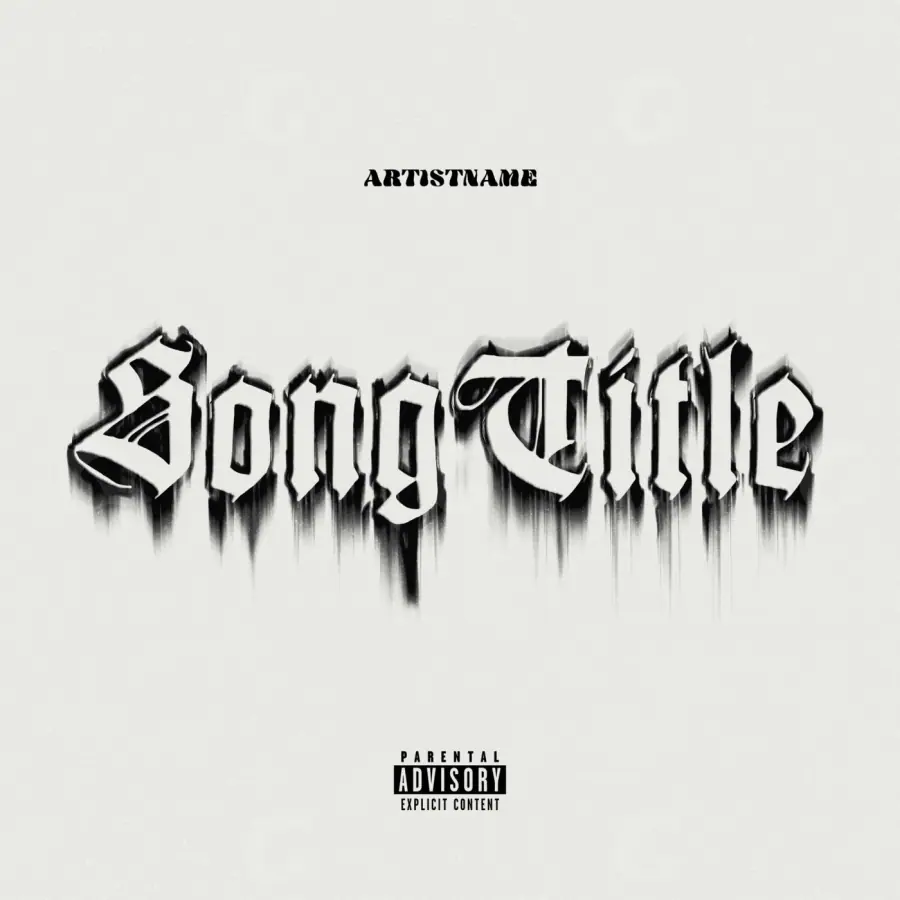 Portada para canción «Black Abstract»: abstracción y tipografía; color blanco y negro