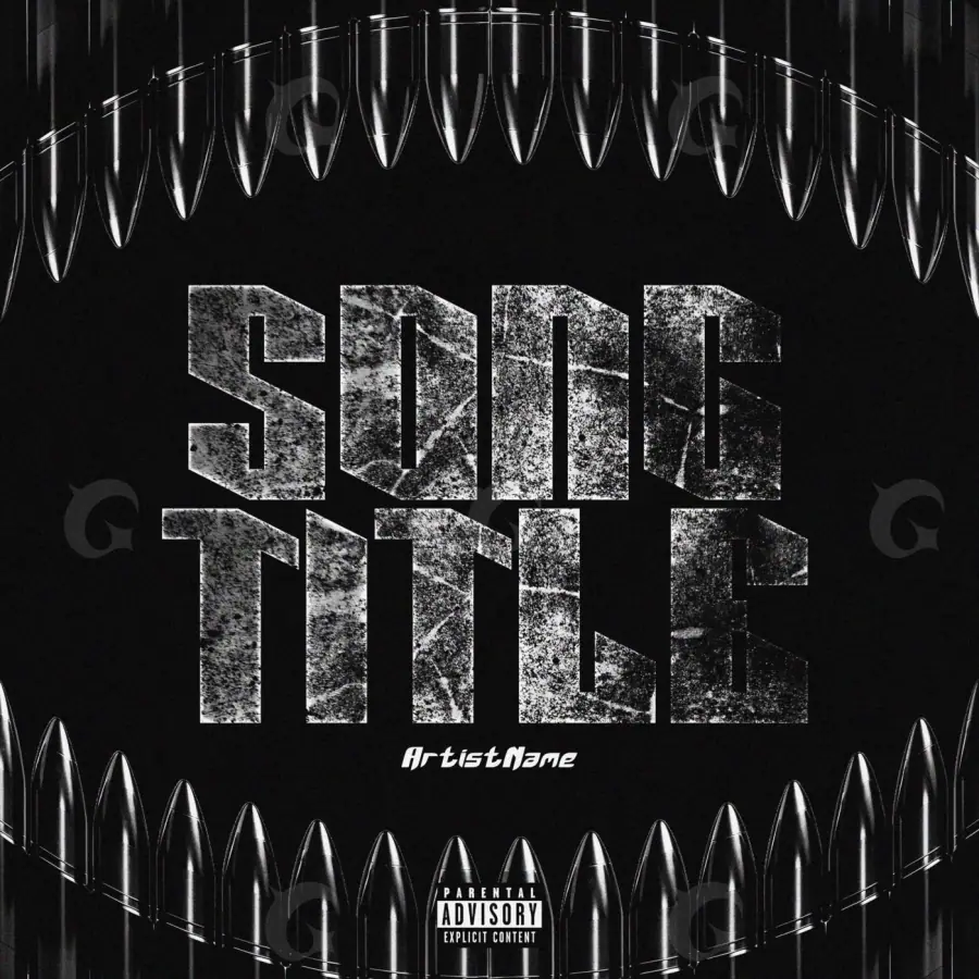 Music cover artwork “Black Abstract”: abstract and lettering, black and white tones