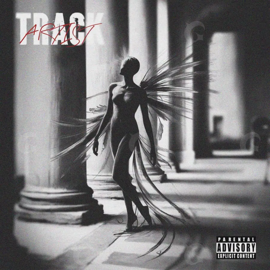 Album cover art “Black Abstract”: abstract artwork, black and white tones