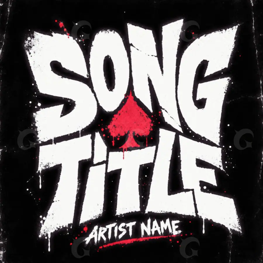Music cover artwork “Black Abstract”: abstract and lettering, black and white tones