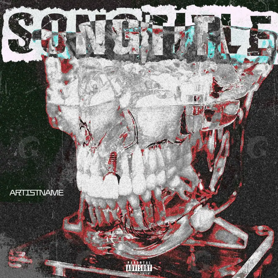 Album cover art “Black Abstract”: abstract and lettering, black and white tones