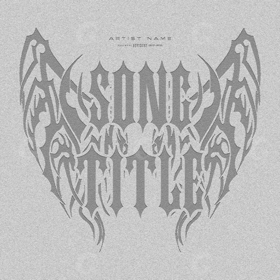 Portada para canción «Black Abstract»: abstracción y tipografía; color blanco y negro
