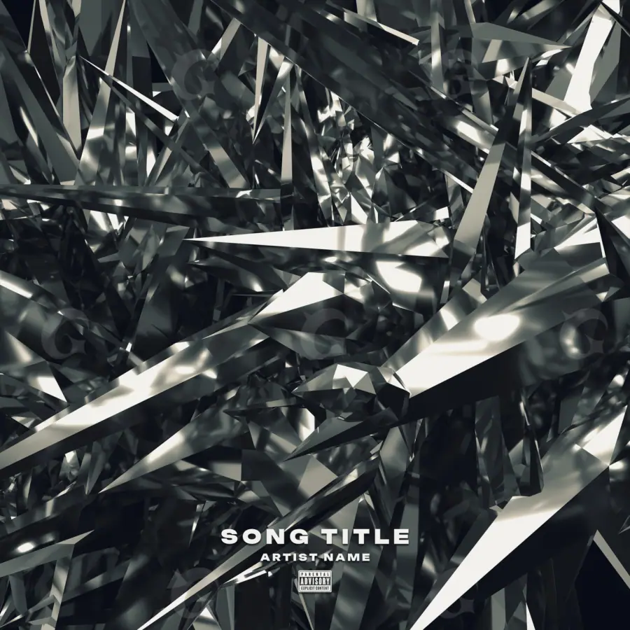 Portada para canción «Black Abstract»: abstracción y tipografía; color blanco y negro