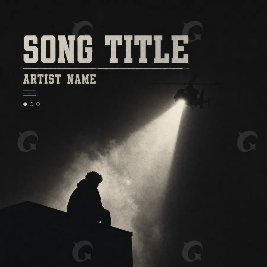 Arte de portada musical «Black Building»: edificio; color blanco y negro