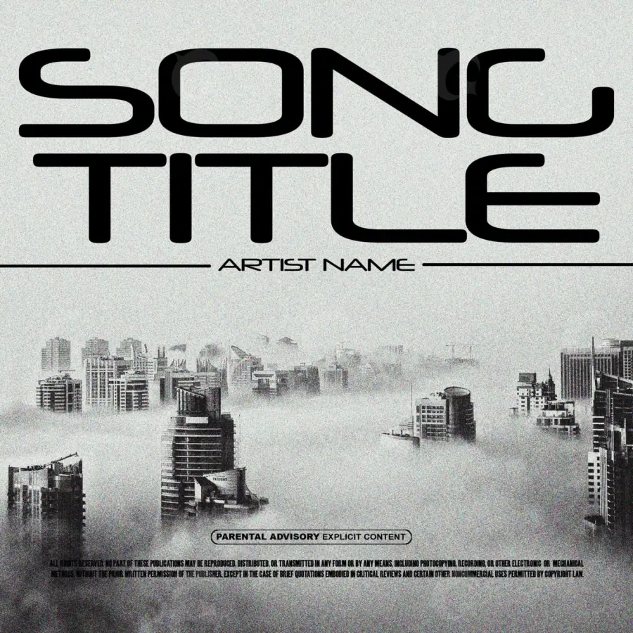 Premade cover art “Black Building”: building, black and white tones