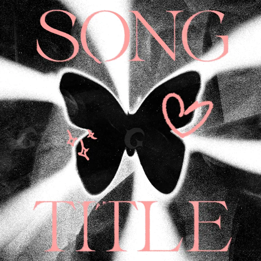 Music cover artwork “Black Butterfly”: butterfly, black and white tones