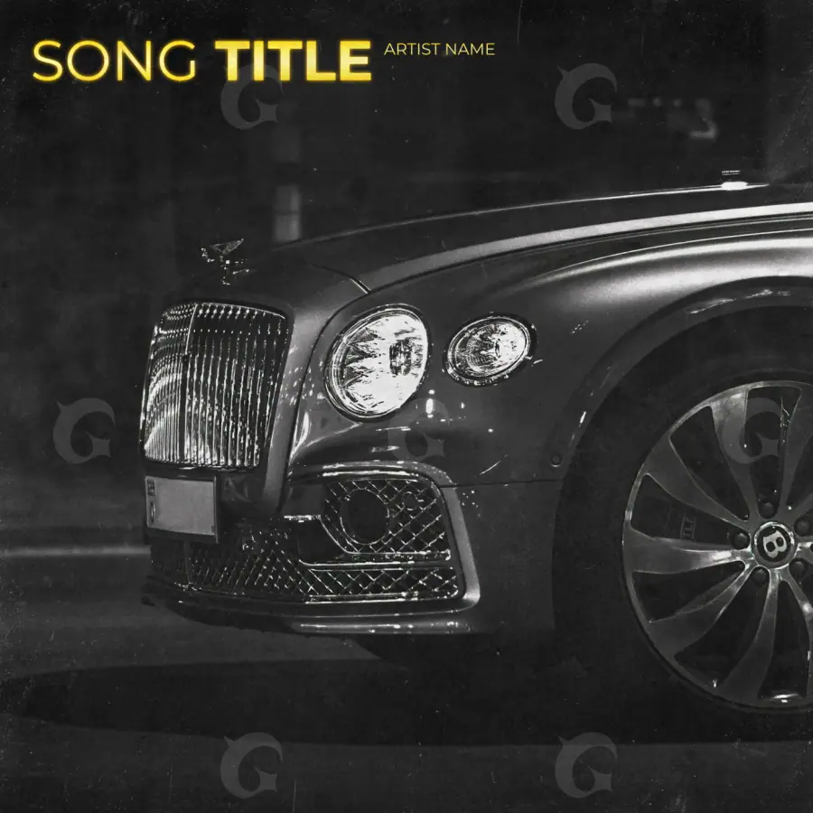Album cover art “Black Car”: car, black and white tones