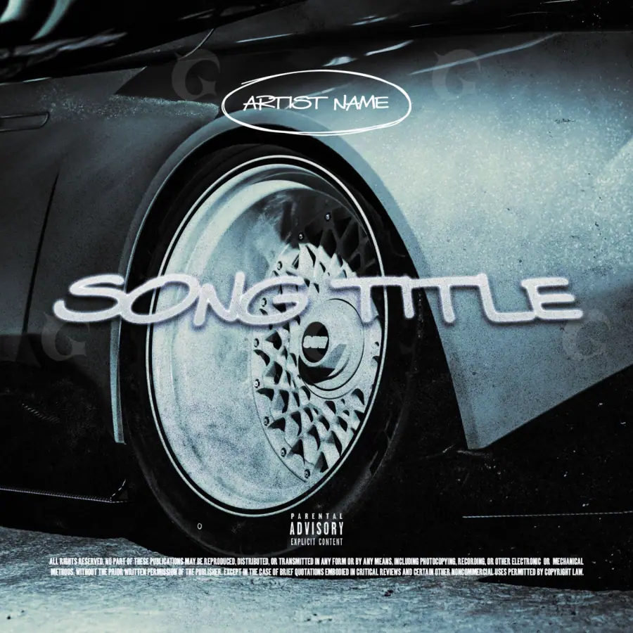 Portada para canción «Black Car»: coche; color blanco y negro