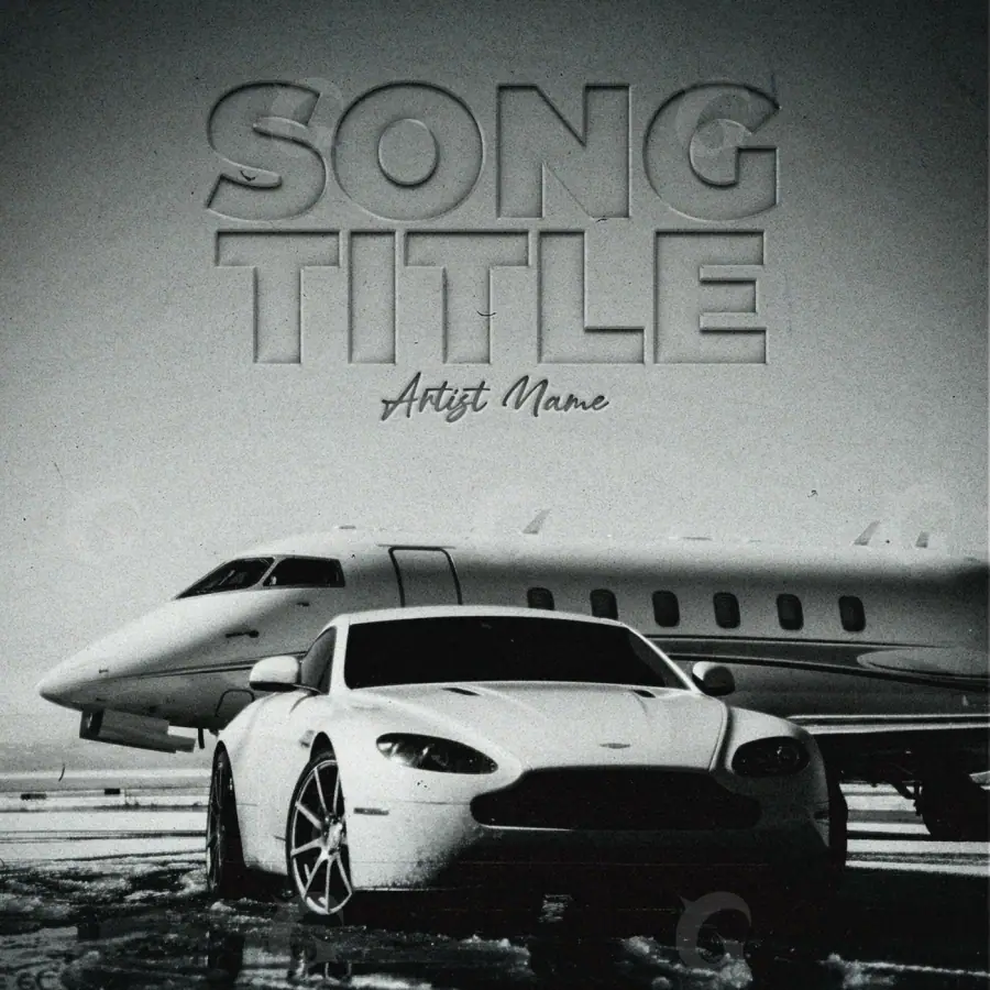 Portada prediseñada «Black Car»: coche y ventana; color blanco y negro