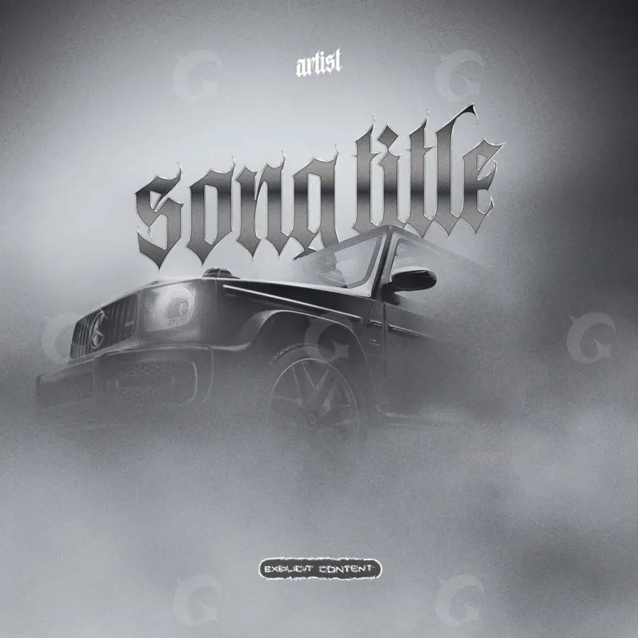 Обложка для песни «Black Car»: автомобиль; палитра — чёрно-белая
