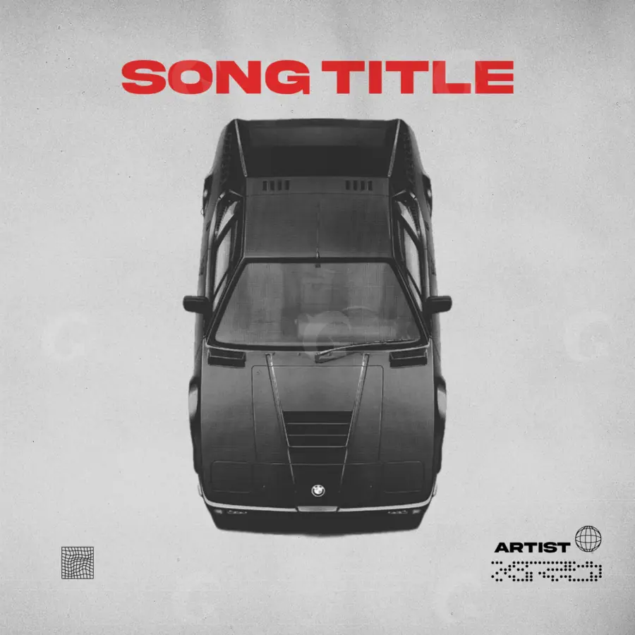 Обложка для песни «Black Car»: автомобиль и окно; палитра — чёрно-белая