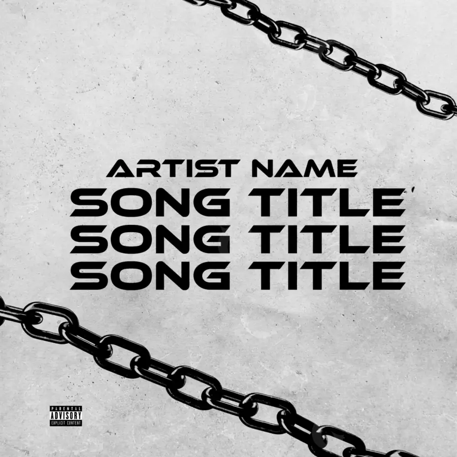 Music cover artwork “Black Chain”: chain and metal, black and white tones