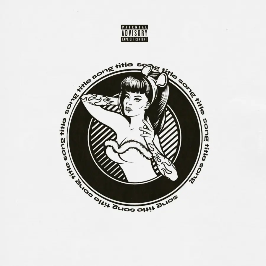 Album cover art “Black Circle”: circle and woman, black and white tones