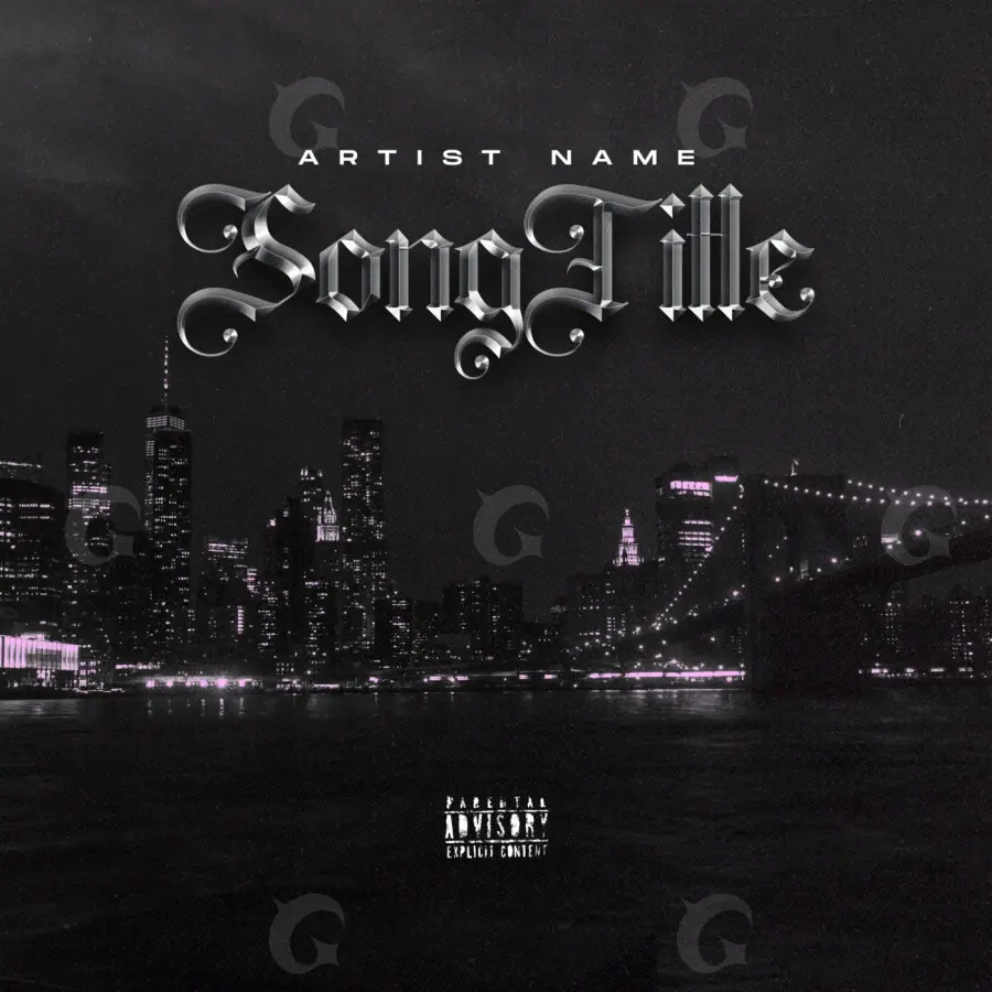 Album cover art “Black City”: city and building, black and white tones