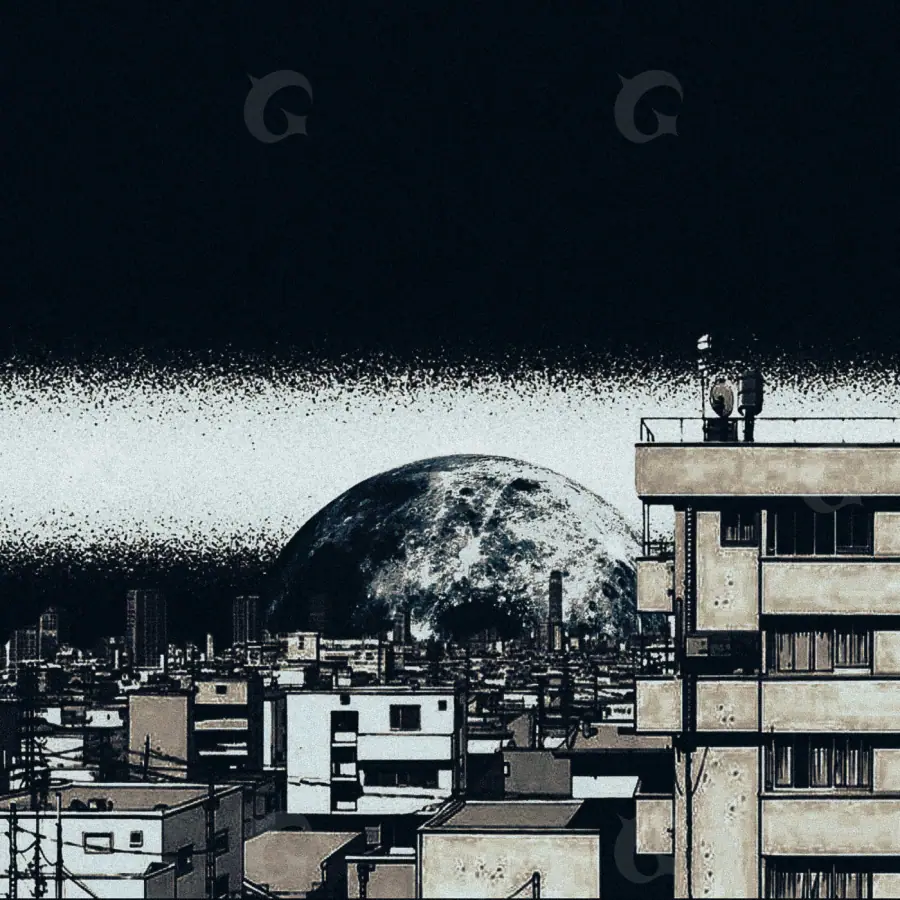 Portada prediseñada «Black City»: ciudad y edificio; color blanco y negro