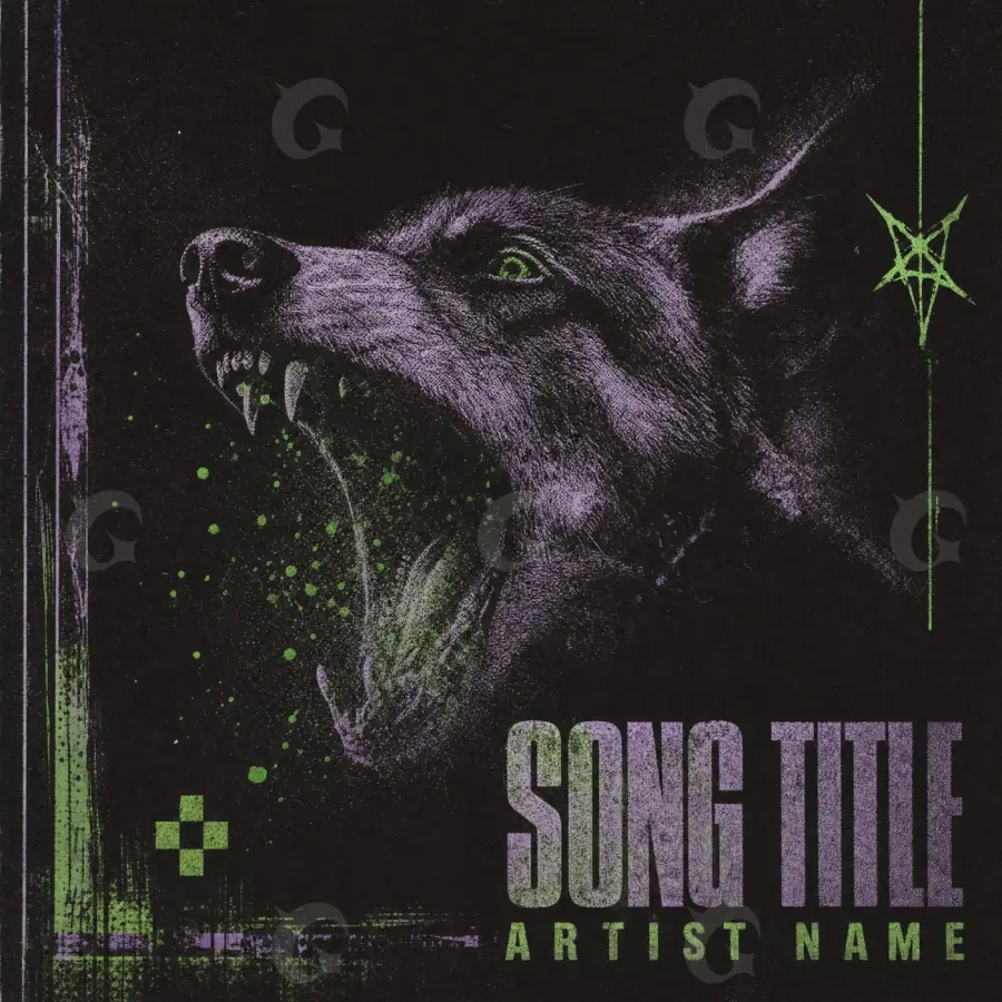Premade cover art “Black Dog”: dog, black and white tones