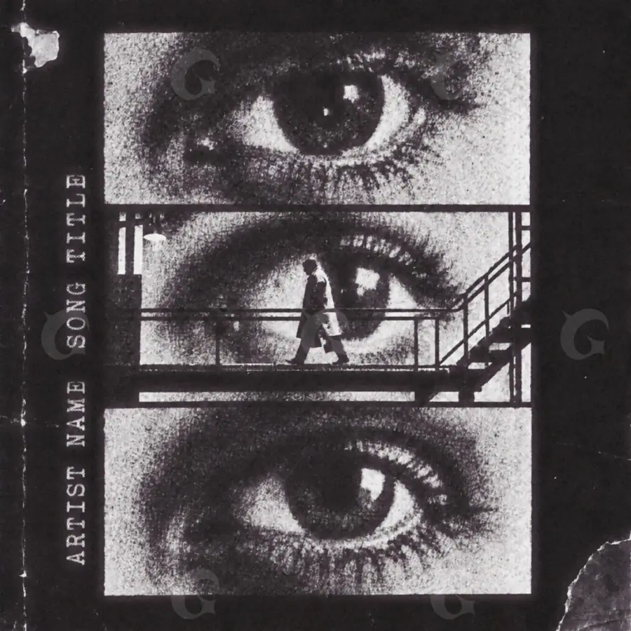 Обложка для альбома «Black Eyes»: глаза и лестница; палитра — чёрно-белая