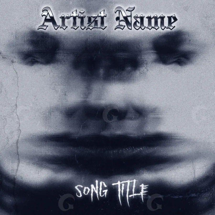 Album cover art “Black Face”: face and eyes, black and white tones