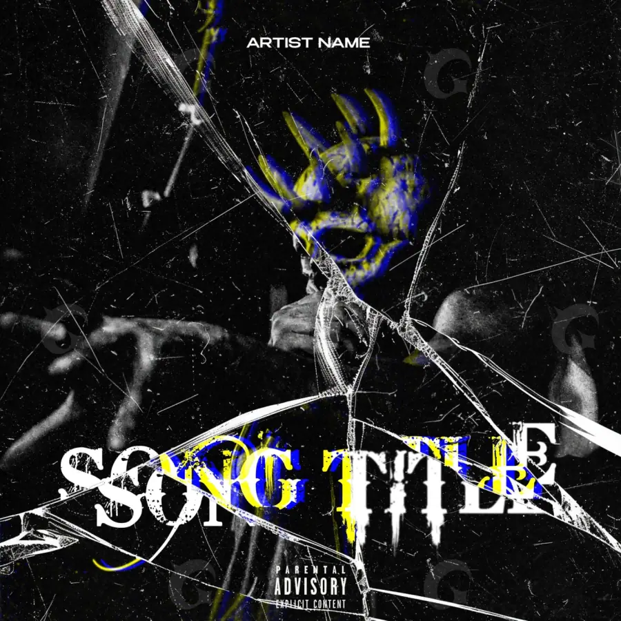 Music cover artwork “Black Face”: face, black and white tones