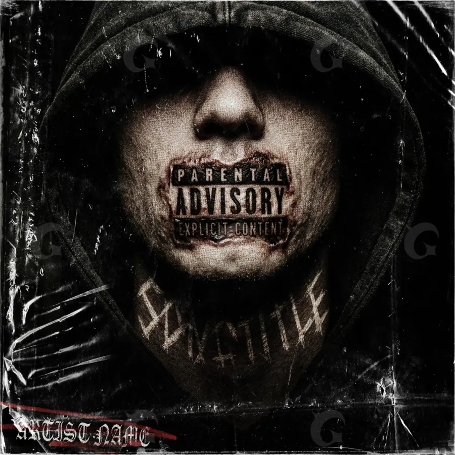 Premade cover art “Black Face”: face, black and white tones