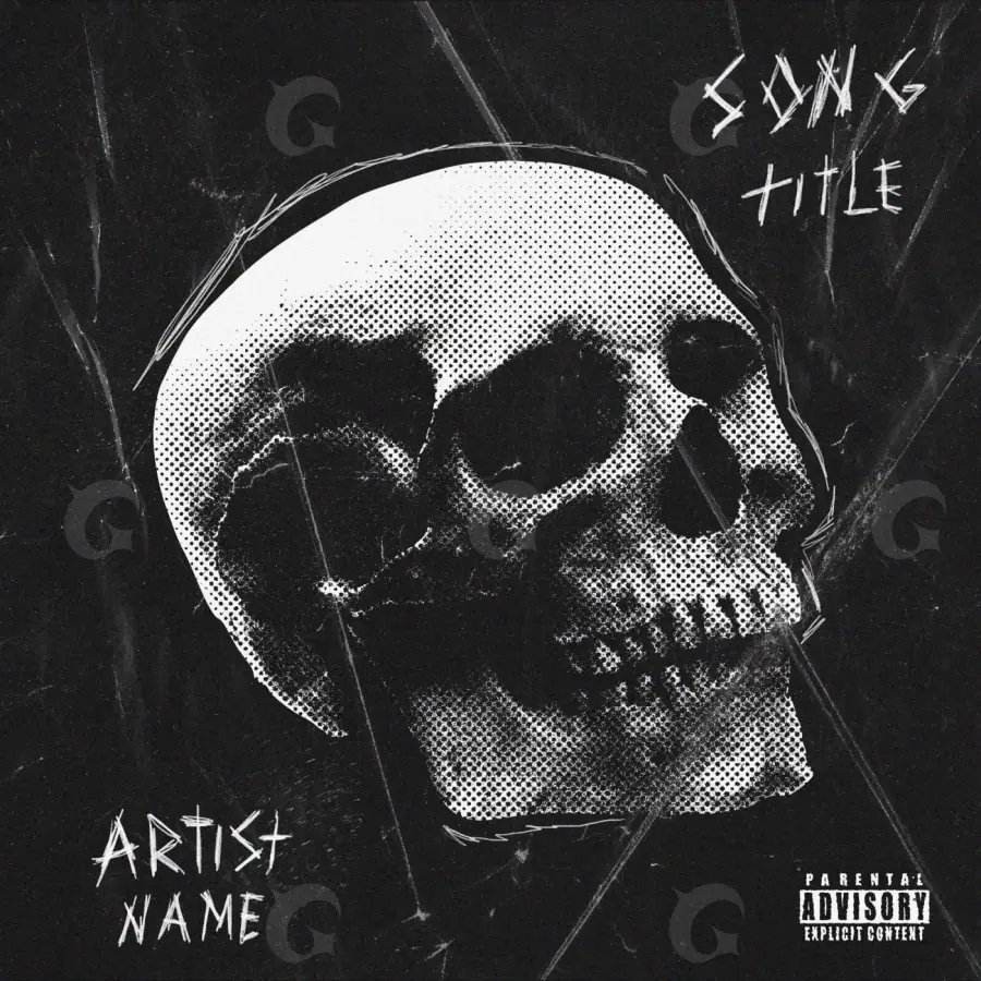 Portada para canción «Black Face»: rostro y ojos; color blanco y negro