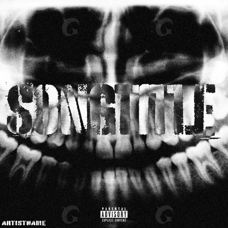 Portada para canción «Black Face»: rostro y cubo; color blanco y negro