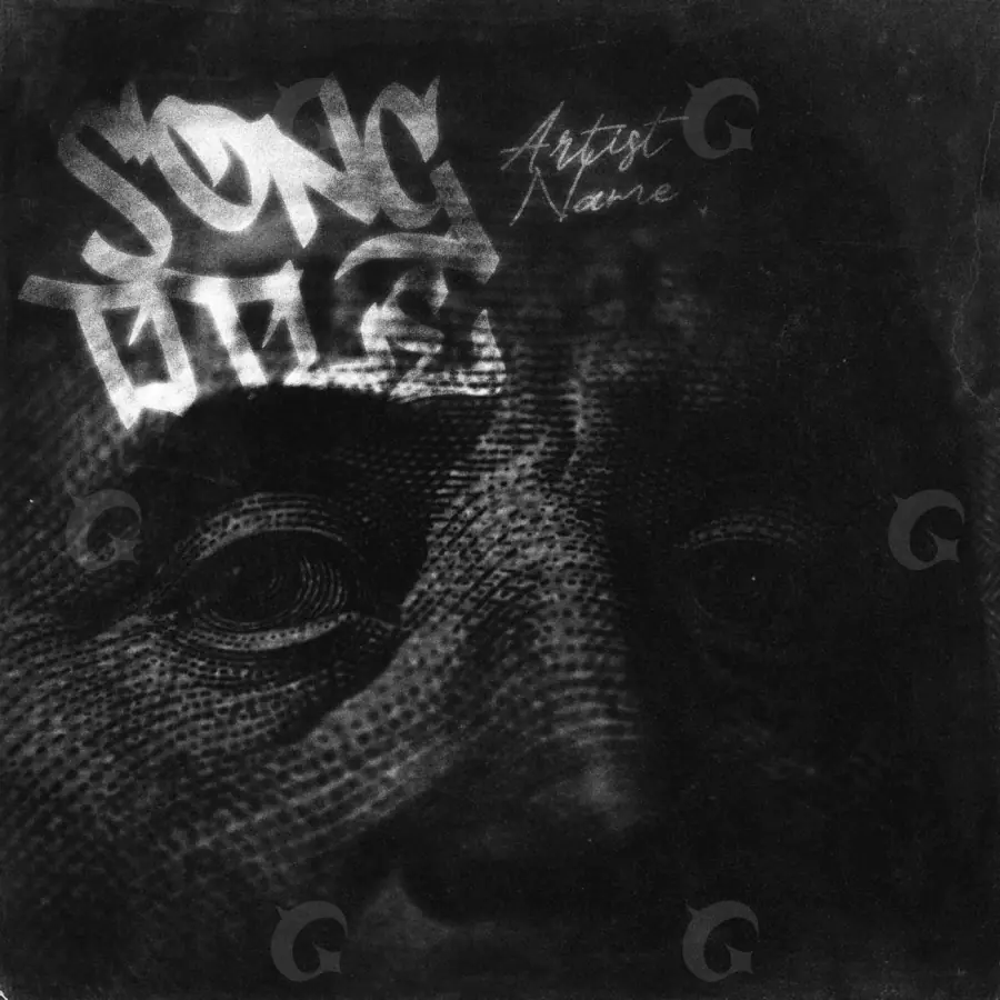 Portada para canción «Black Face»: rostro y ojos; color blanco y negro