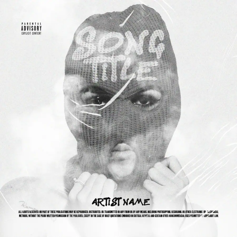 Portada para canción «Black Face»: rostro y ojos; color blanco y negro