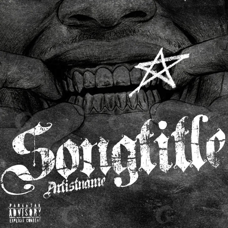 Album cover art “Black Face”: face and hand, black and white tones
