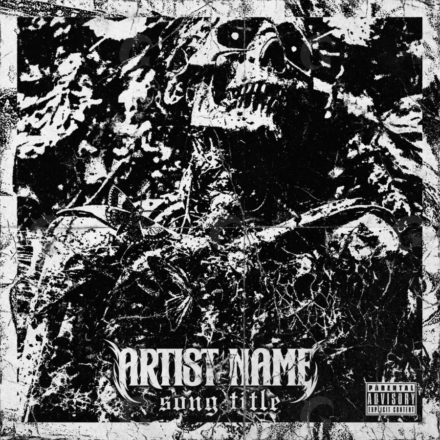 Portada prediseñada «Black Face»: rostro; color blanco y negro
