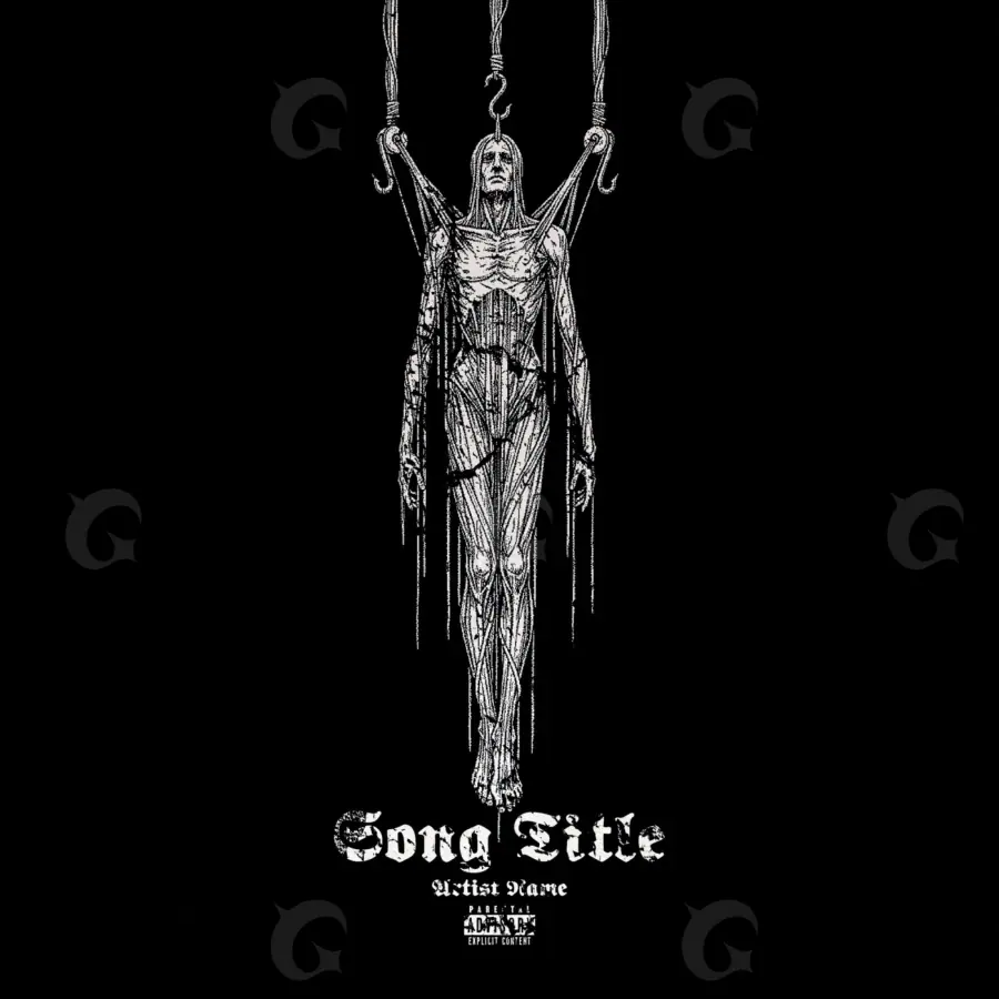 Portada para canción «Black Figure»: figura; color blanco y negro