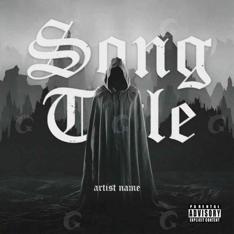 Music cover artwork “Black Figure”: figure, black and white tones