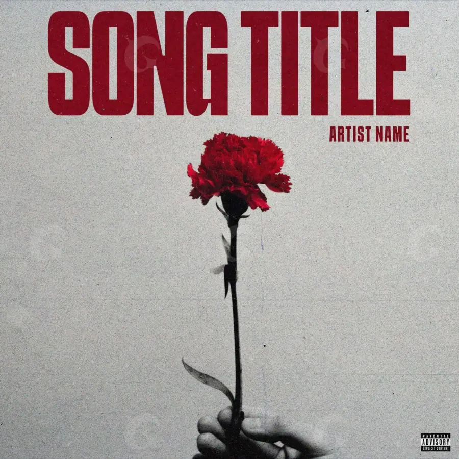 Arte de portada musical «Black Flower»: flor; color blanco y negro