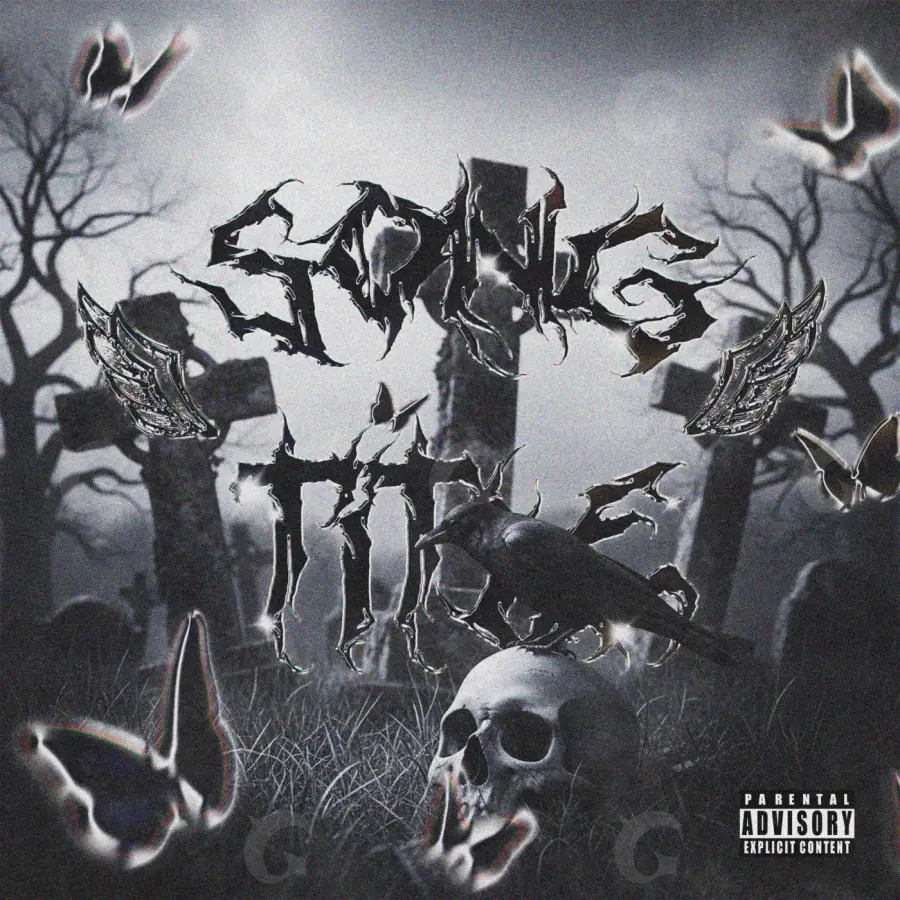 Arte de portada musical «Black Forest»: bosque y árbol; color blanco y negro