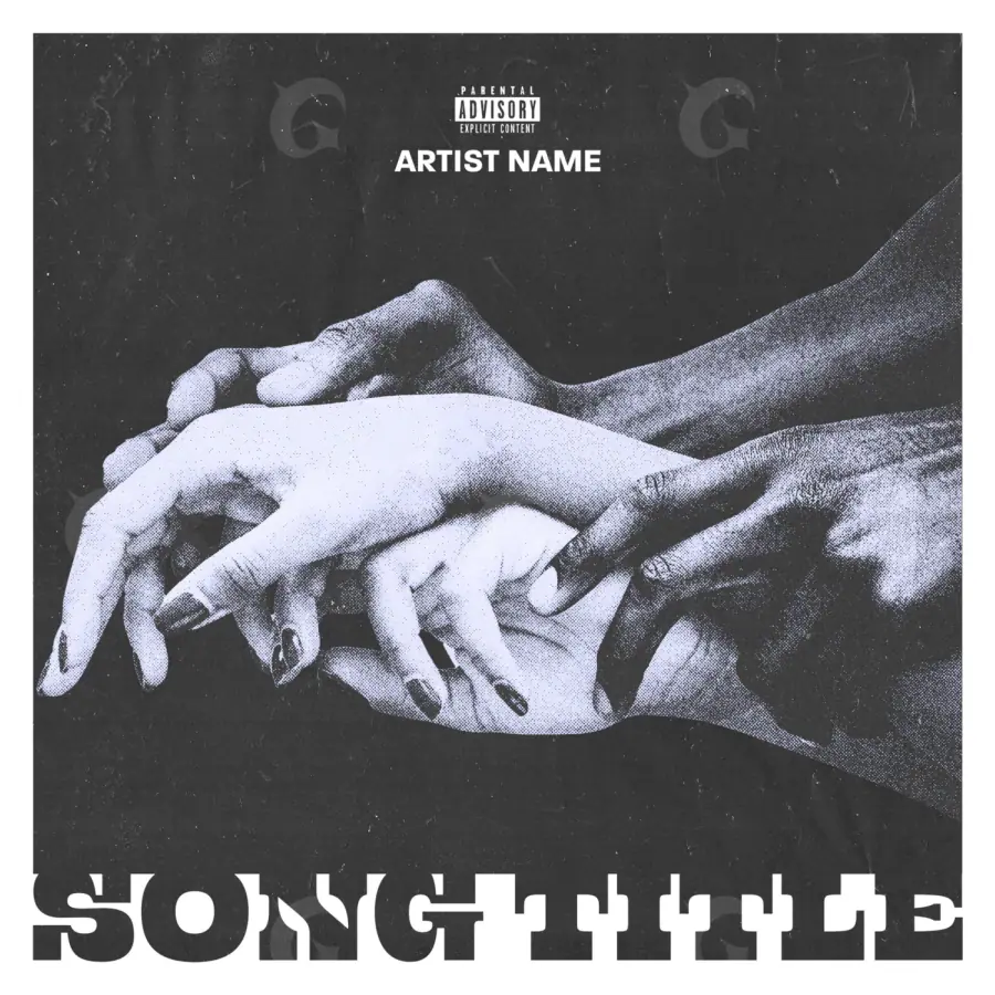 Portada para canción «Black Hand»: mano; color blanco y negro