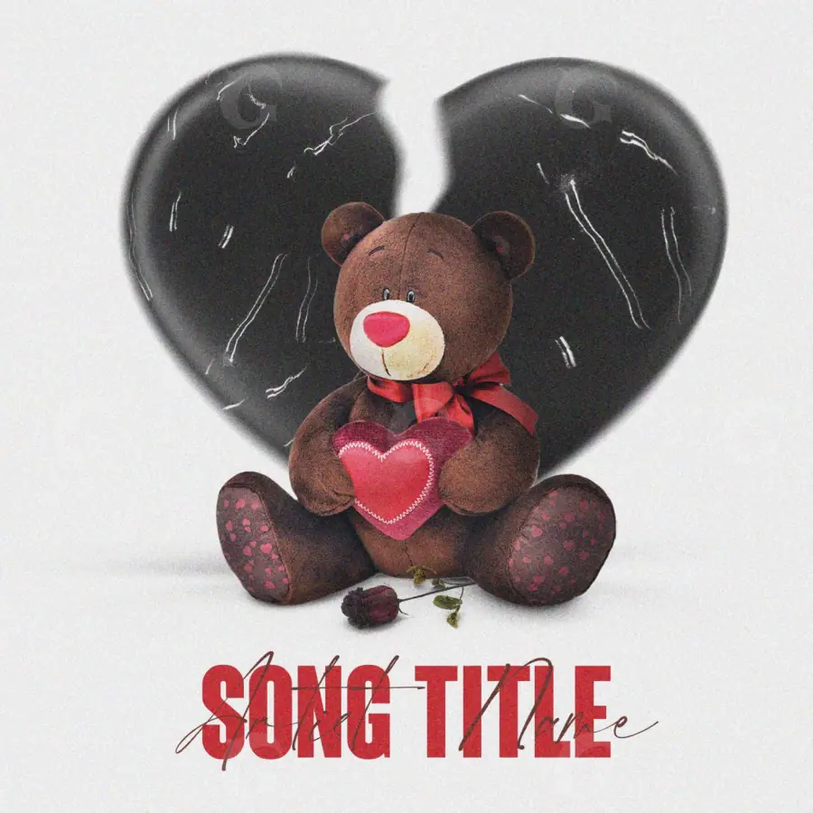 Premade cover art “Black Heart”: heart, black and white tones