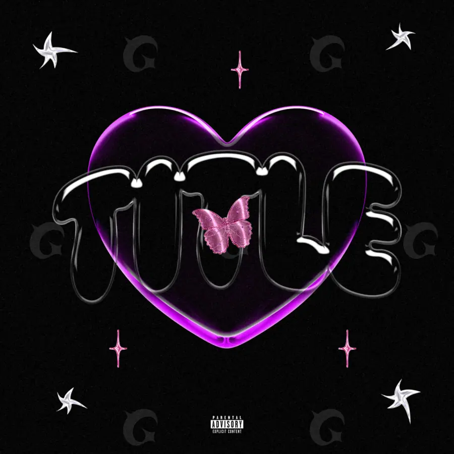 Music cover artwork “Black Heart”: heart and star, black and white tones