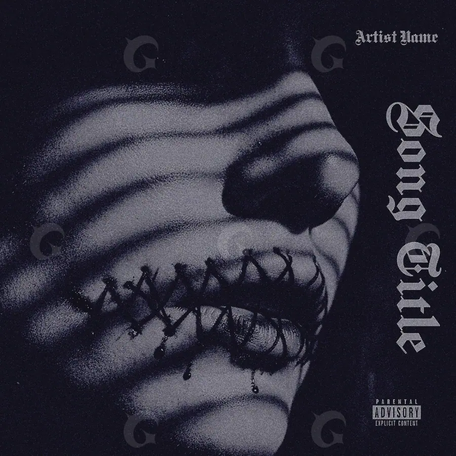 Portada para canción «Black Lettering»: tipografía; color blanco y negro