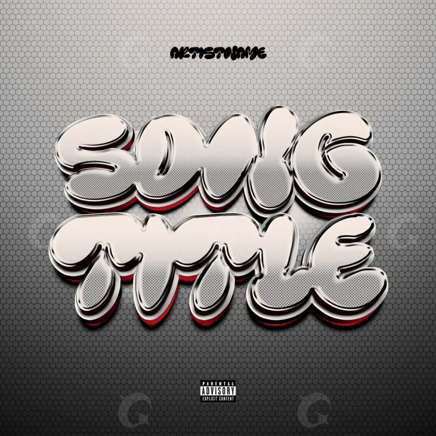 Music cover artwork “Black Lettering”: lettering, black and white tones