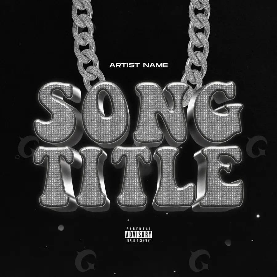 Arte de portada musical «Black Lettering»: tipografía; color blanco y negro