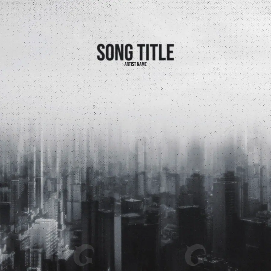 Arte de portada musical «Black Lettering»: tipografía; color blanco y negro