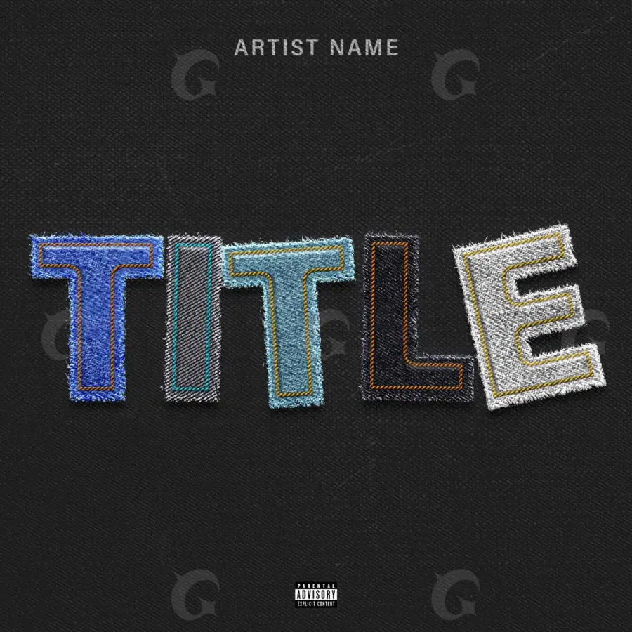 Arte de portada musical «Black Lettering»: tipografía; color blanco y negro
