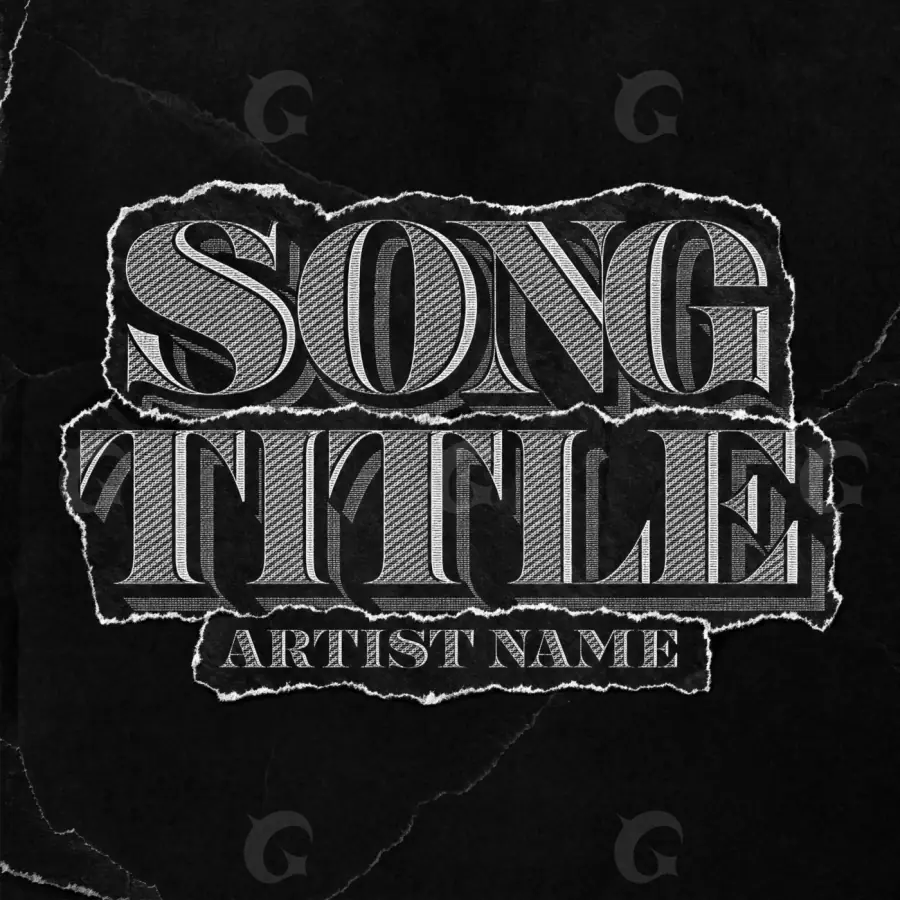 Обложка для песни «Black Lettering»: типографика и абстракция; палитра — чёрно-белая