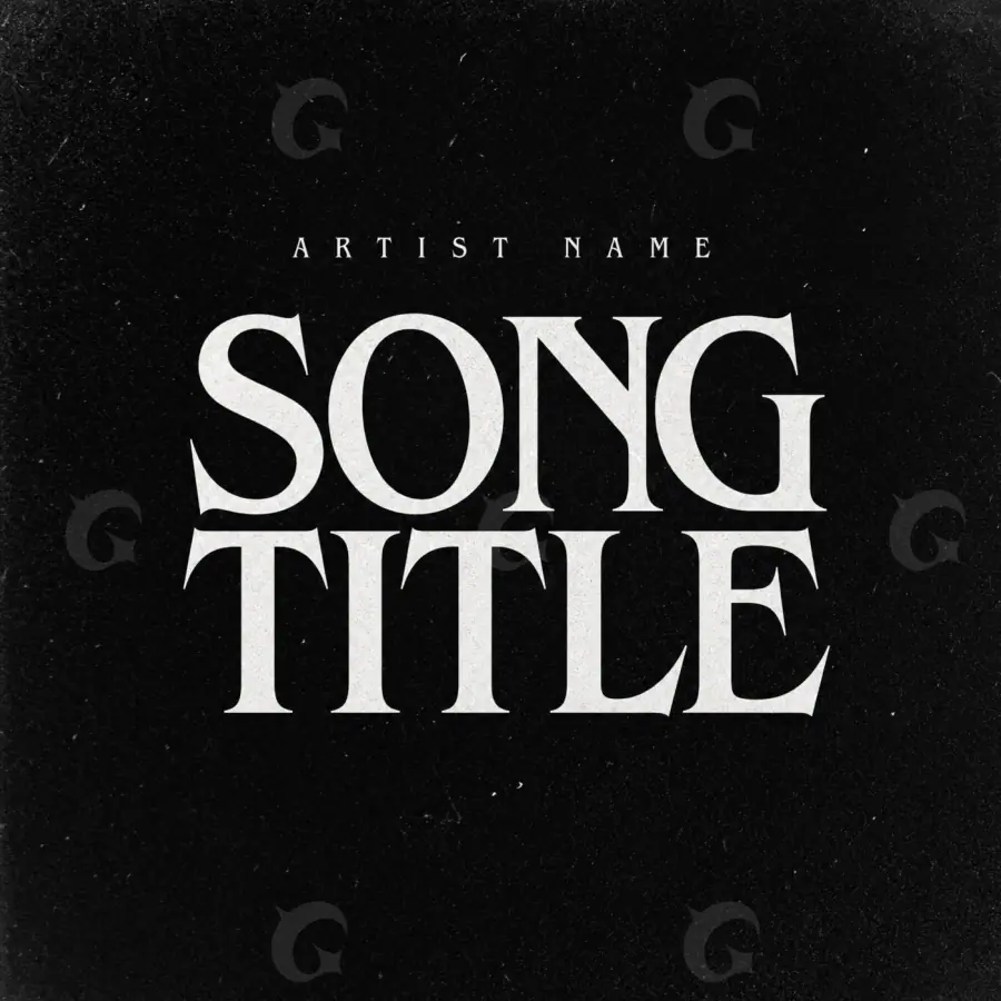 Album cover art “Black Lettering”: lettering, black and white tones
