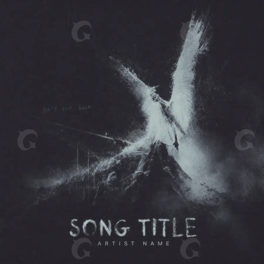 Обложка для песни «Black Lettering»: типографика; палитра — чёрно-белая