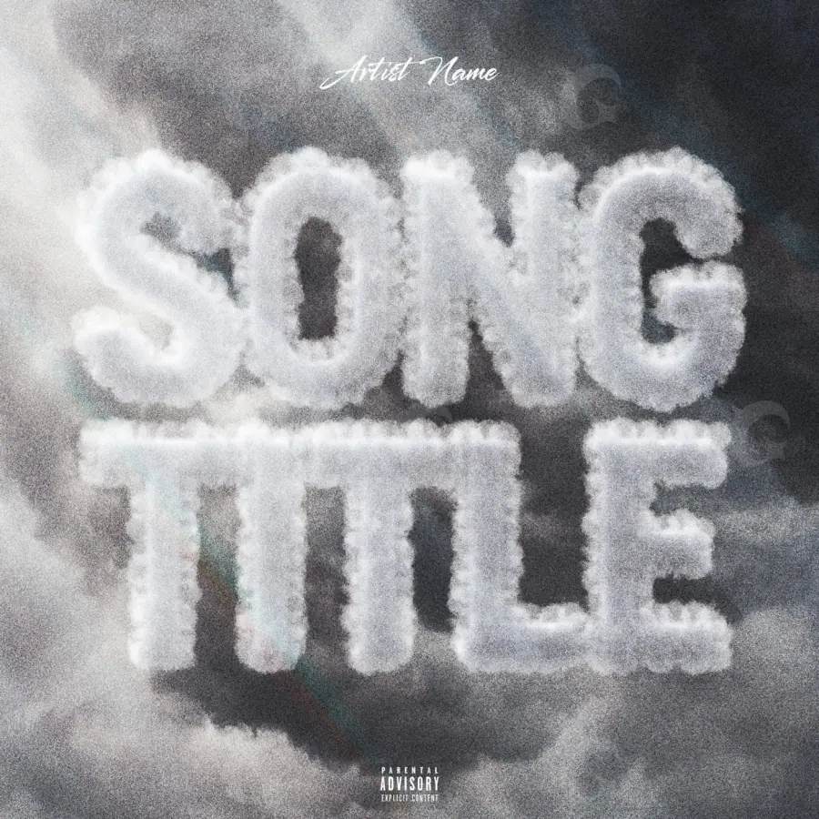 Portada para canción «Black Lettering»: tipografía; color blanco y negro
